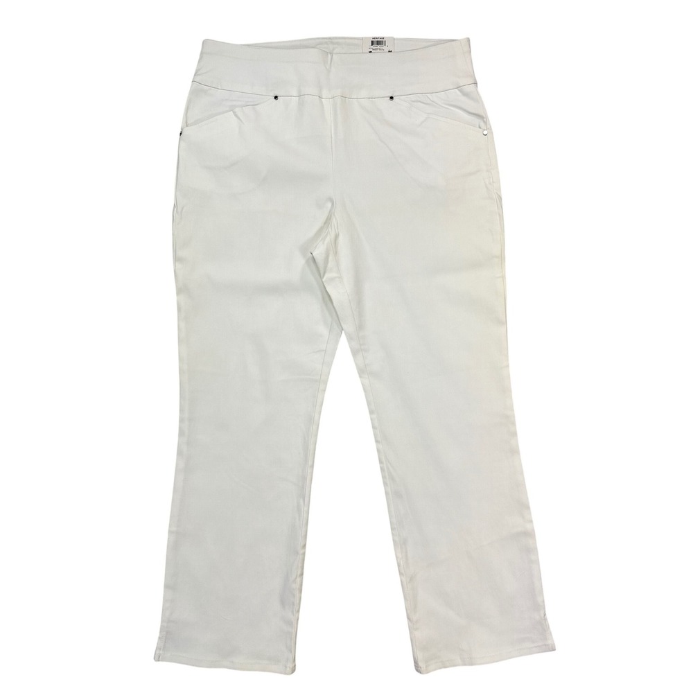 INC International Concepts Skinny Leg Pants Womens 12 White New Heritage Pull On